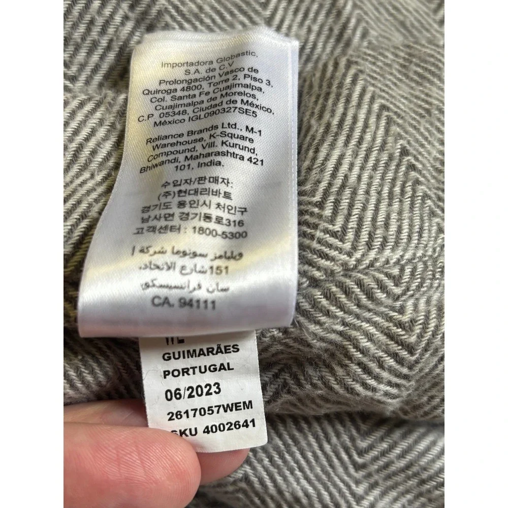 Duvet Cover West Elm Full/Queen Grey 100% Cotton Herringbone